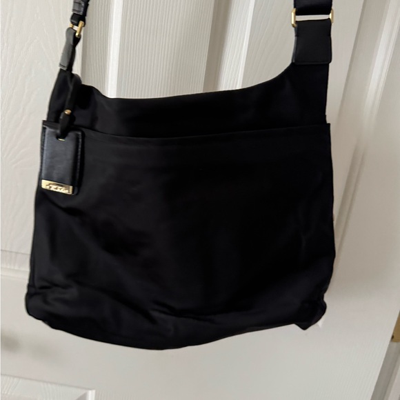 Tumi Sadler Black Crossbody Bag with Gold Accents EC - Picture 5 of 7
